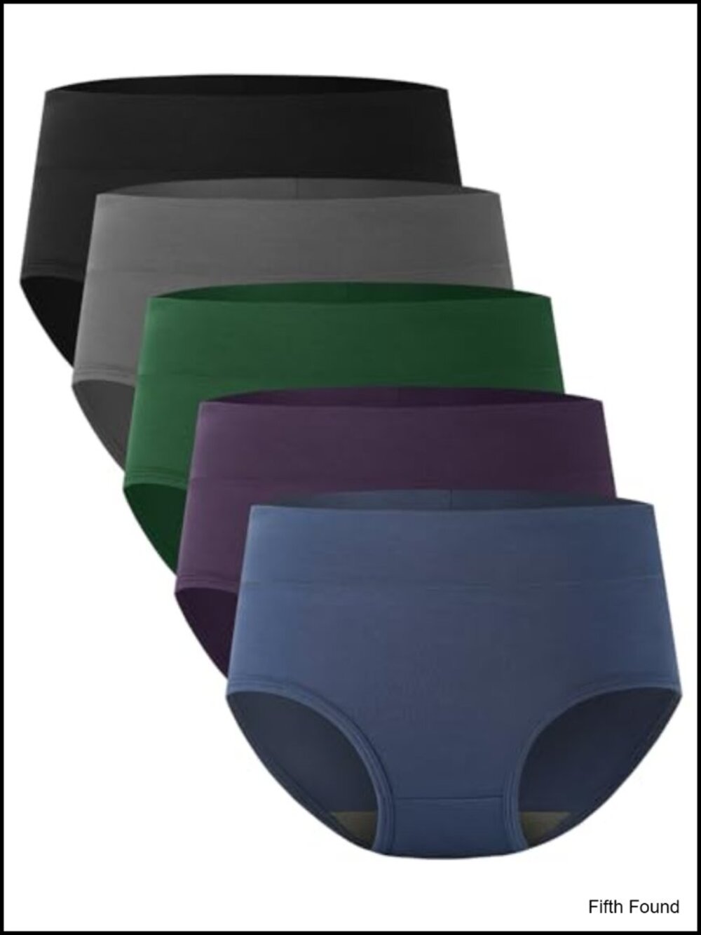 High Waisted Briefs 5 Pack Bamboo Viscose Spandex Full Coverage Soft Breathable